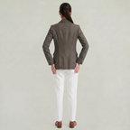 Women’s Tweed Blazer - Single Button Tailored Slim Fit