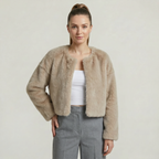 Women's Short Fluffy Faux fur jacket