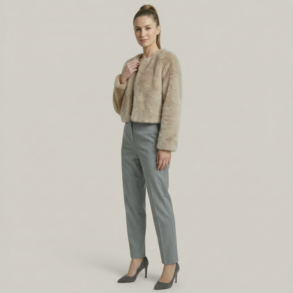 Women's Short Fluffy Faux fur jacket