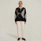 Women’s Argyle Knit Button Cardigan