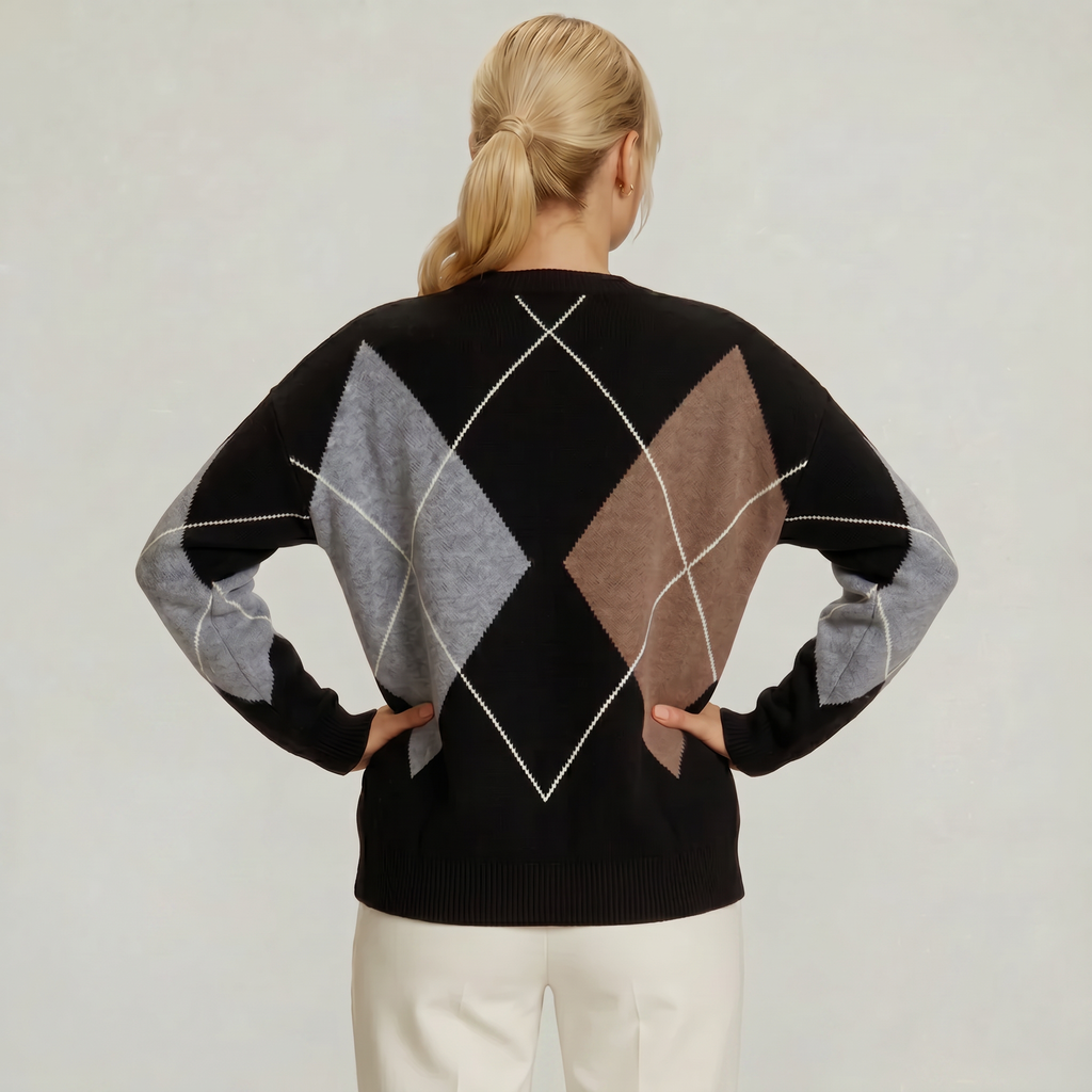 Women’s Argyle Knit Button Cardigan