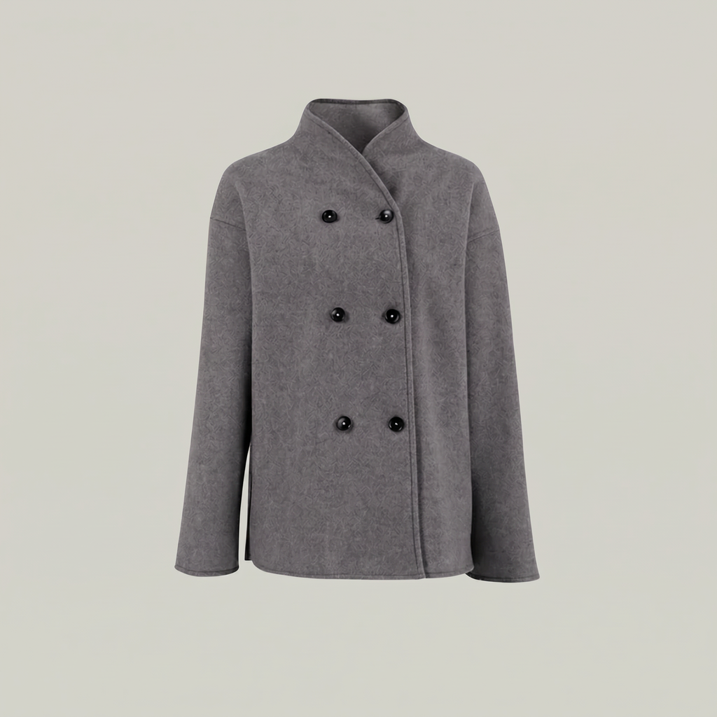 Women's - Double-Breasted Short Coat