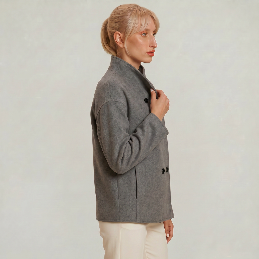 Women's - Double-Breasted Short Coat