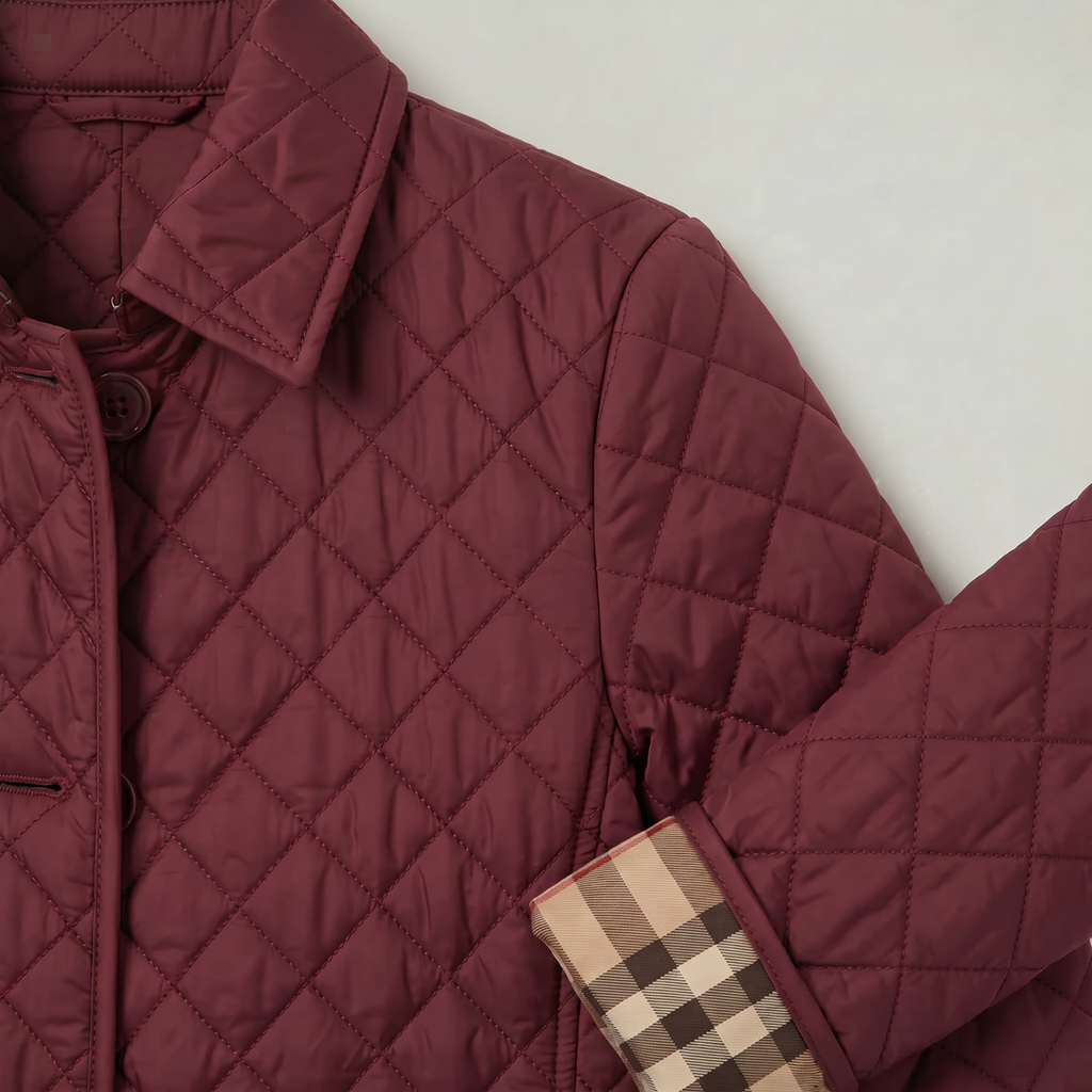 Women's Diamond Quilted Jacket  - Button Down Lightweight Padded Coat