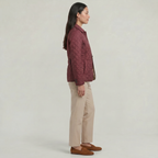Women's Diamond Quilted Jacket  - Button Down Lightweight Padded Coat