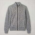 Men’s Full Zip Jacket- Stand Collar Long Sleeve Regular Fit
