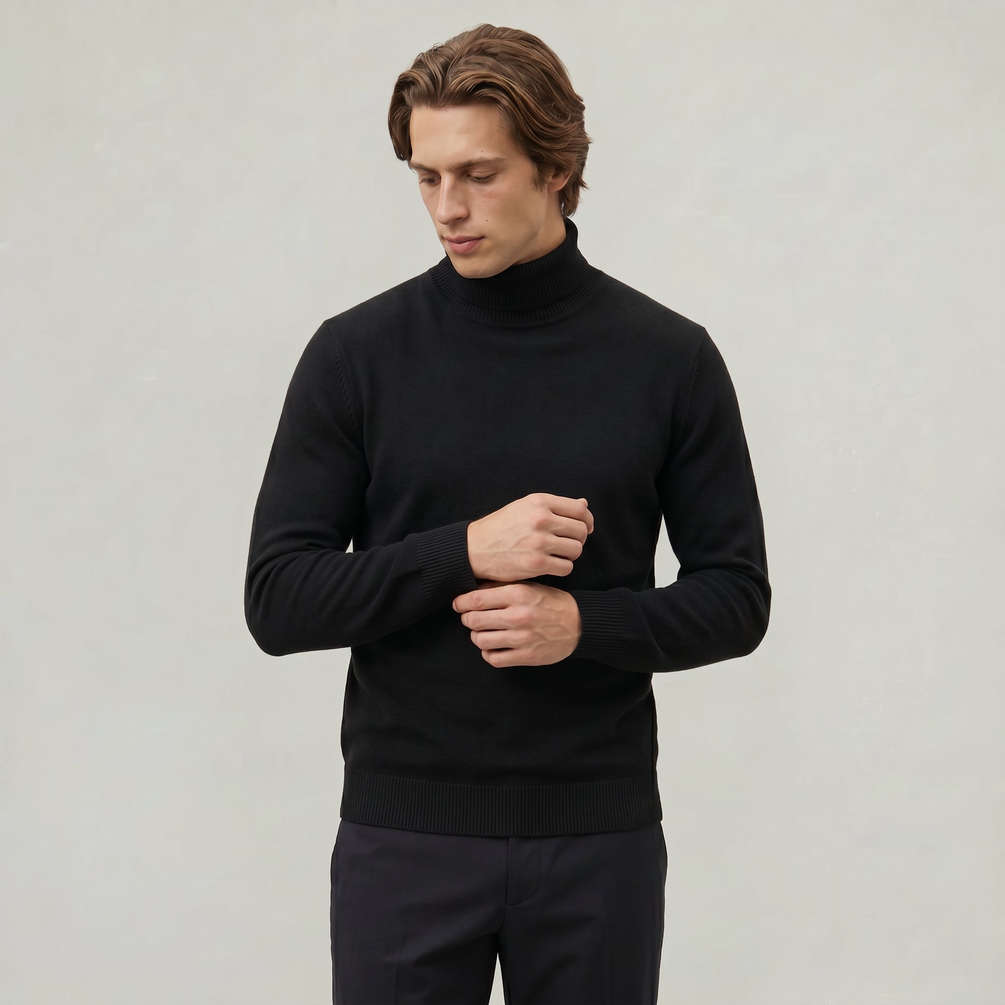 Men's Turtleneck Jumper – Winter Roll Neck Skivvy