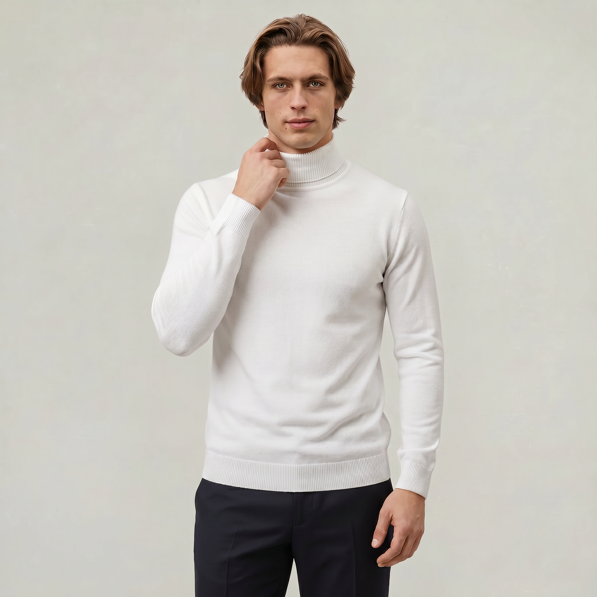 Men's Turtleneck Jumper – Winter Roll Neck Skivvy