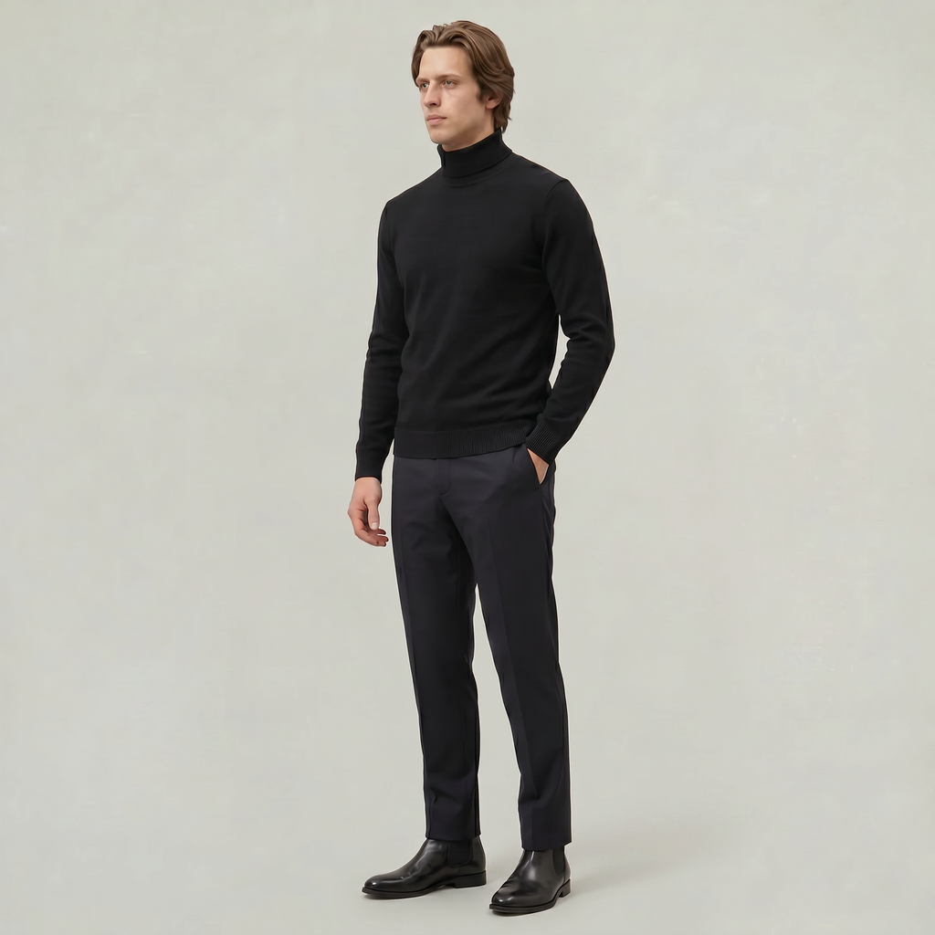 Men's Turtleneck Jumper – Winter Roll Neck Skivvy