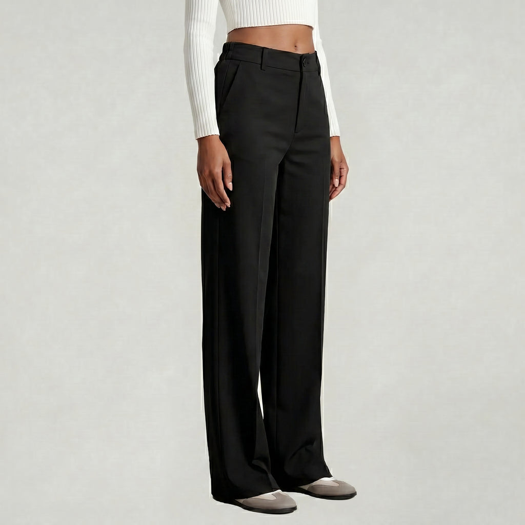 Women’s Suit Pants - Straight Leg Flat Front Loose Fit