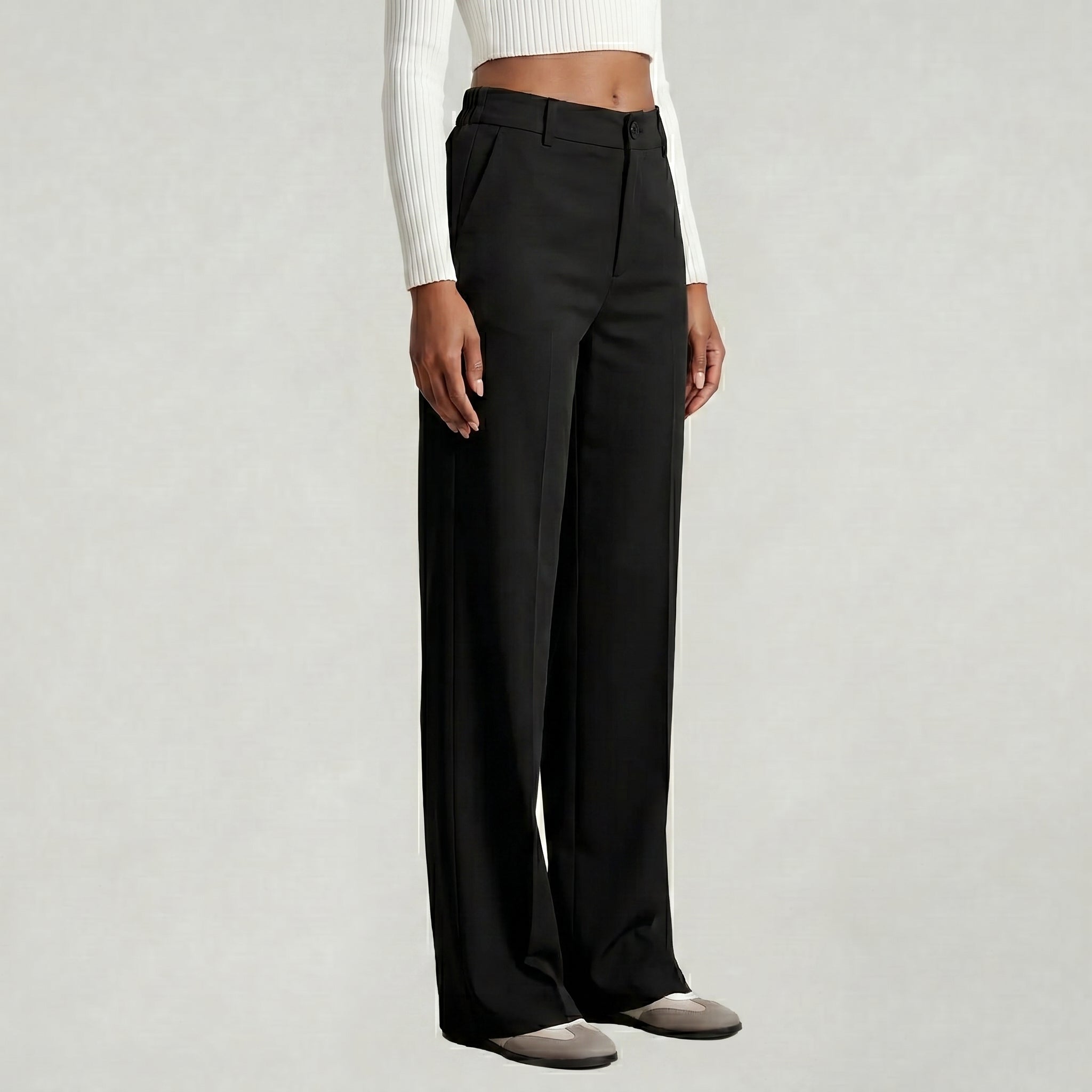 Women’s Suit Pants - Straight Leg Flat Front Loose Fit