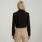 Women’s Cropped Blazer - Single Button Short Tailored Jacket