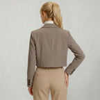 Women’s Cropped Blazer - Single Button Short Tailored Jacket