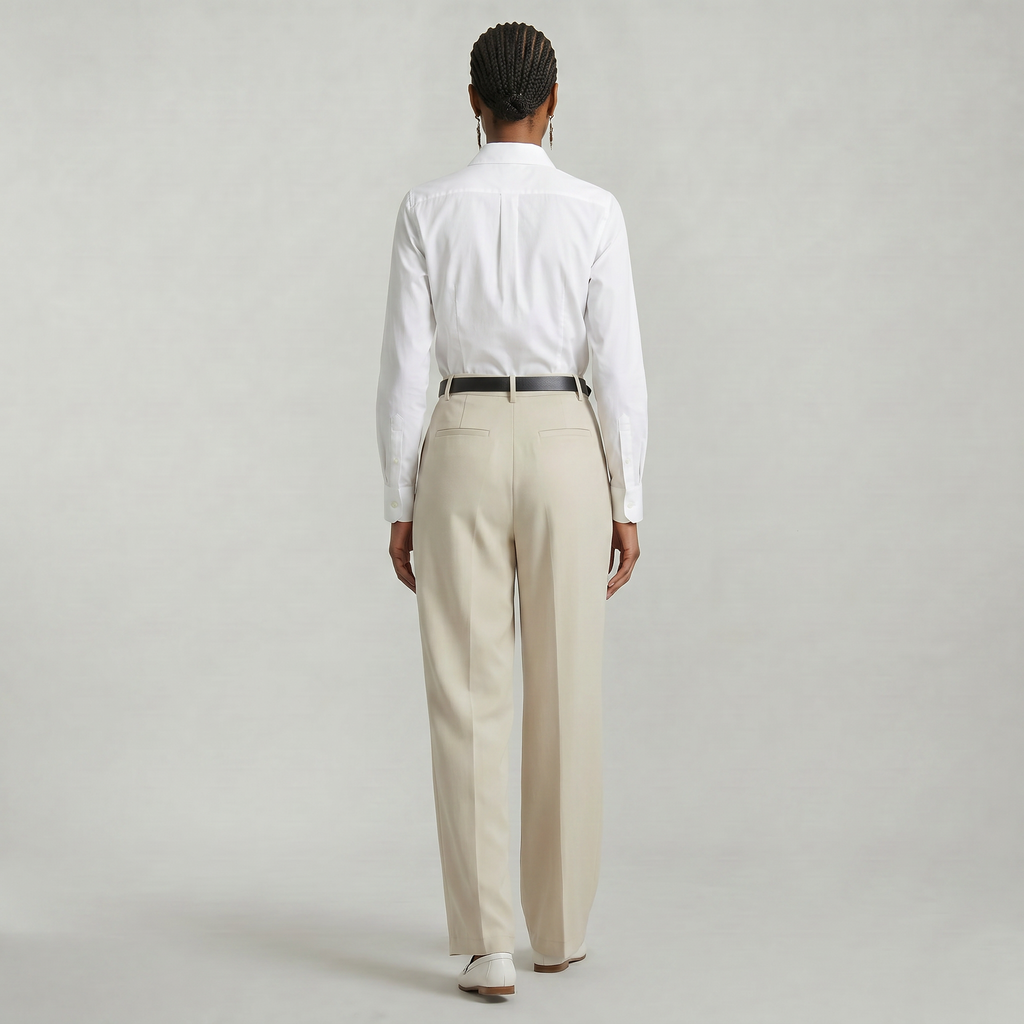 Women’s High Waist Wide Leg Trousers - Smart Casual Tailored Office Pants