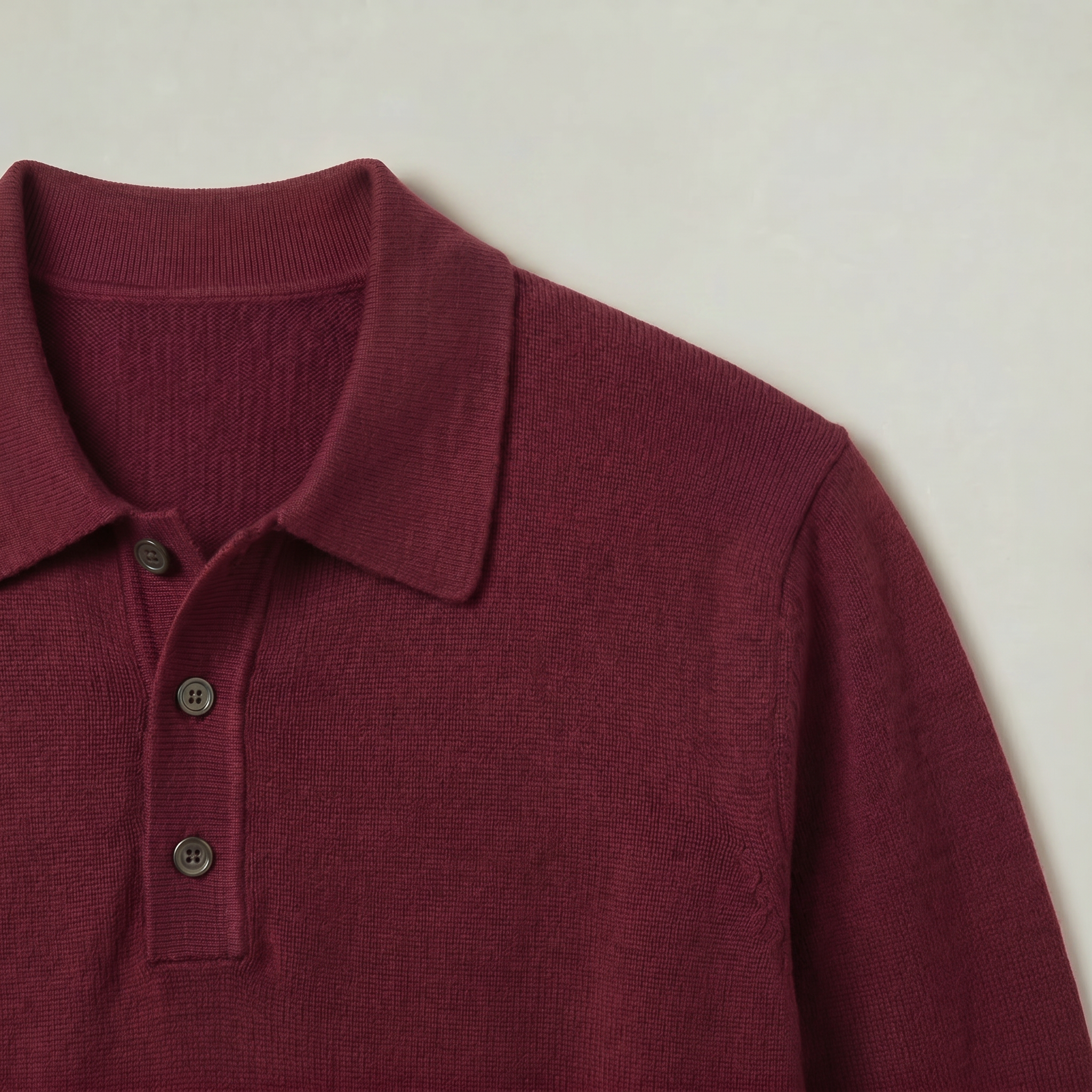 Men’s Polo Sweater - Long Sleeve Regular Fit