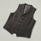 Men’s Tweed Vest - Fitted Waistcoat Wool Fit