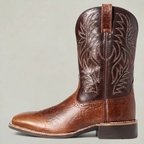Men’s Square-Toe Western Boots - Pull-On Mid-Calf Cowboy Fit