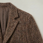Men’s Checked Overcoat - Single Breasted Smart Casual Long Coat