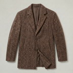 Men’s Checked Overcoat - Single Breasted Smart Casual Long Coat