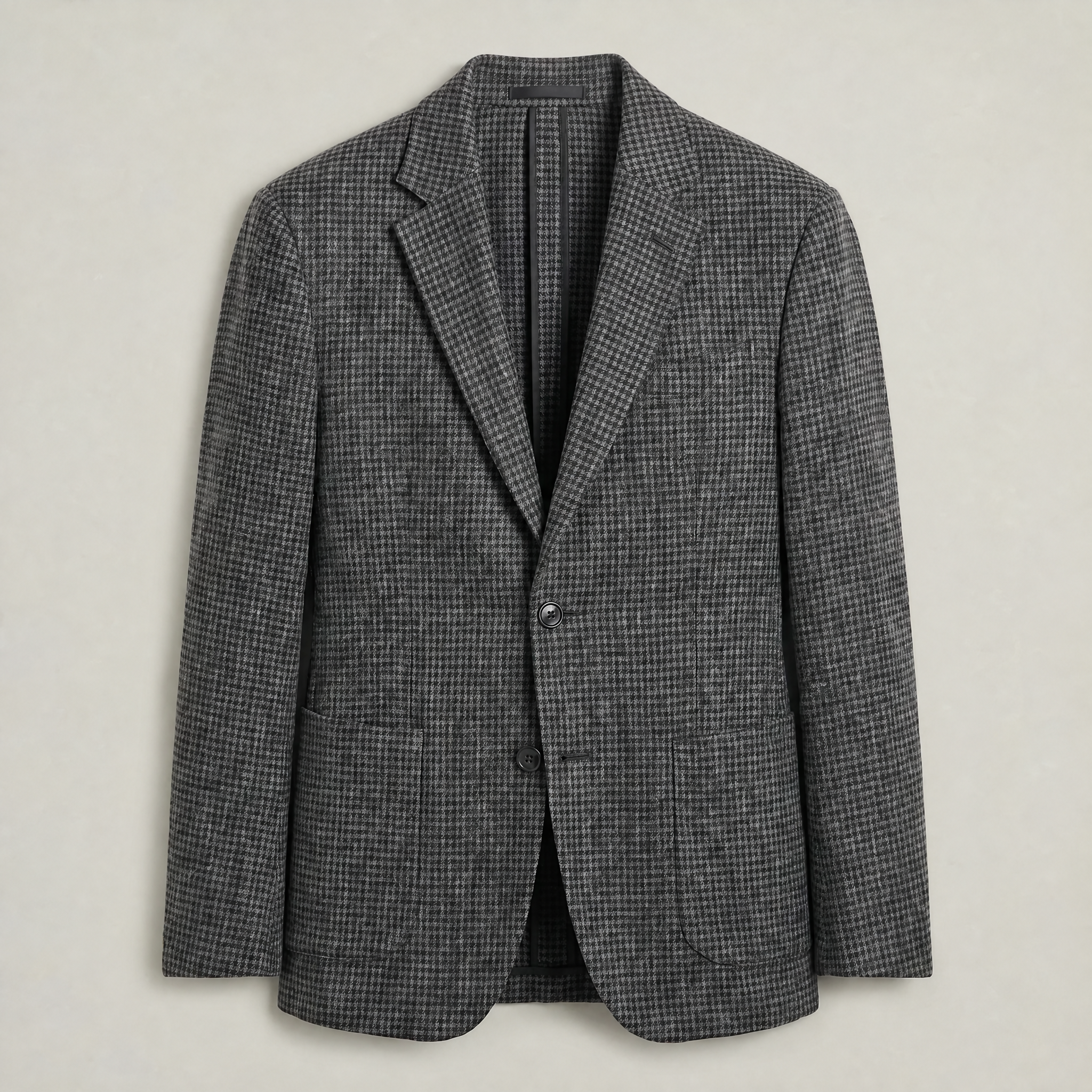 Men’s Textured Tailored Jacket - Smart Casual Wool Look Coat