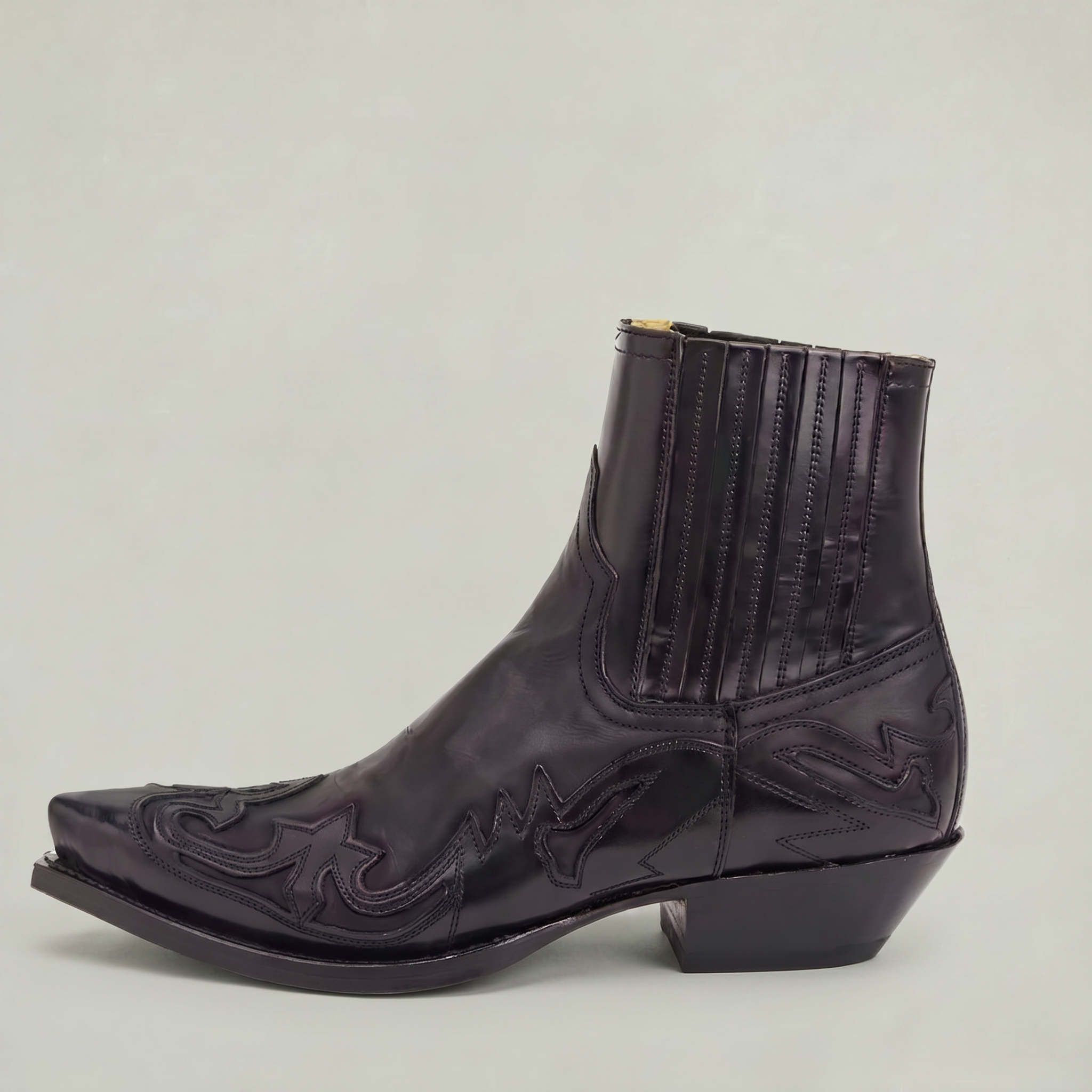 Men’s Burnt Flower Western Boots - Square Toe Chelsea Fit