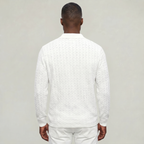 Men’s Cable Knit Polo Sweater - Long Sleeve Business Casual Shirt