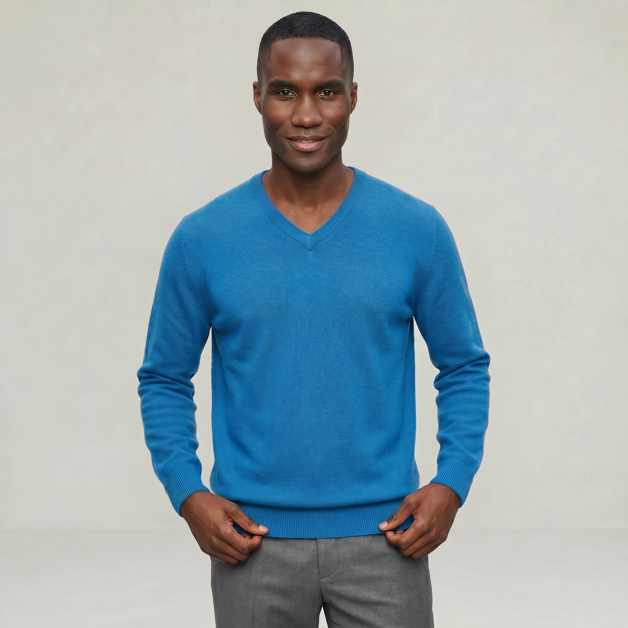 Men’s V Neck Sweater - Loose Fit