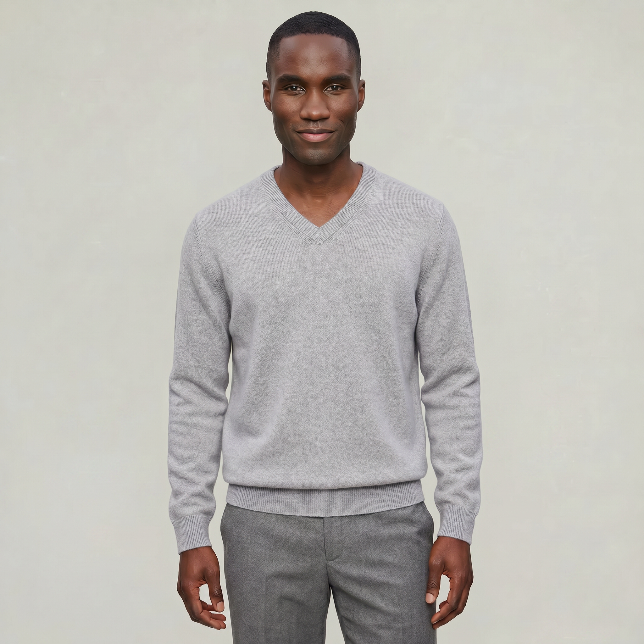 Men’s V Neck Sweater - Loose Fit