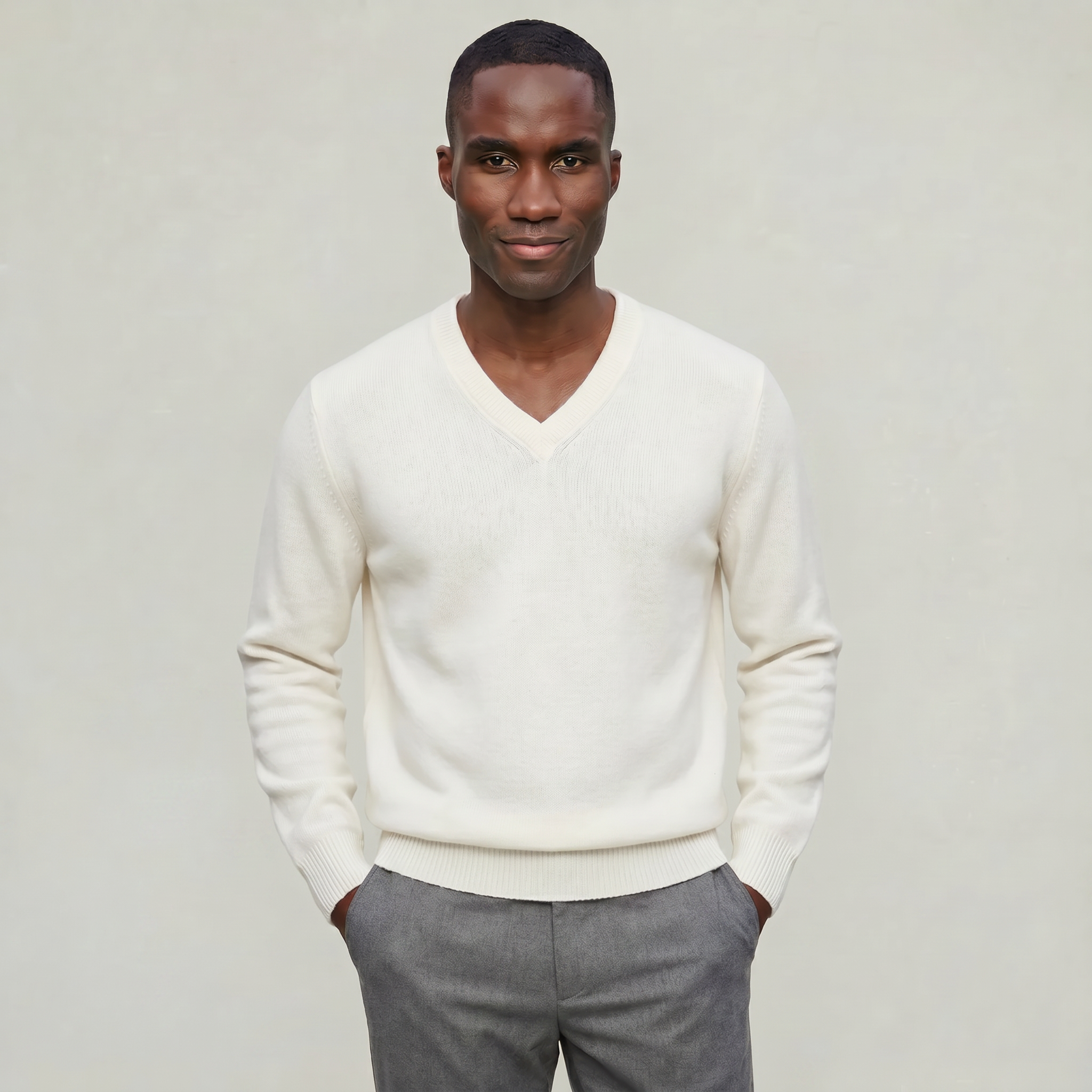 Men’s V Neck Sweater - Loose Fit