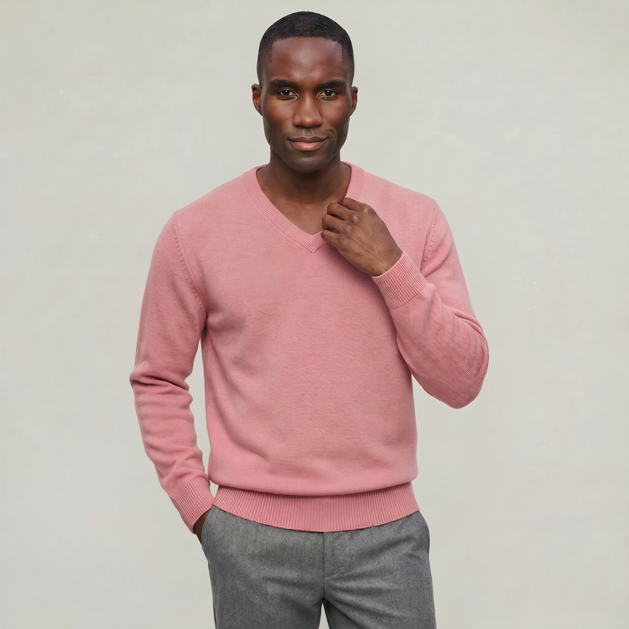 Men’s V Neck Sweater - Loose Fit