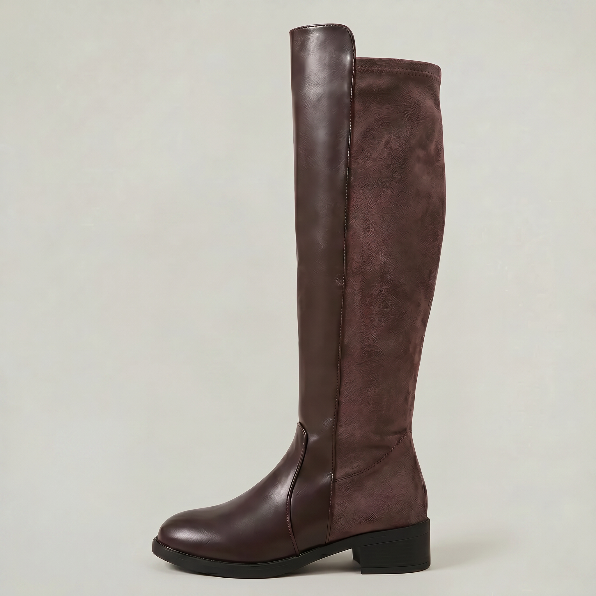 Women’s Knee-High Leather Boots -  Pull-On Tall Boots