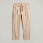 Men’s Breathable Straight-Leg Solid Colour Linen Trousers