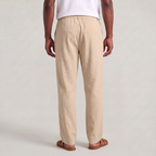 Men’s Breathable Straight-Leg Solid Colour Linen Trousers