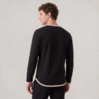 Men’s Cotton Blend Henley Shirt Long Sleeve