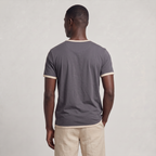 Men’s Cotton Henley Shirt Short Sleeve Contrast Trim