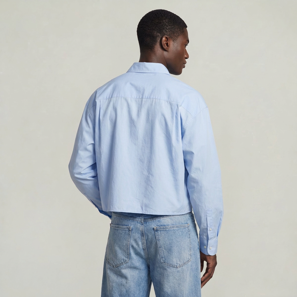 Men’s Cotton Shirt Cropped Fit Long Sleeve