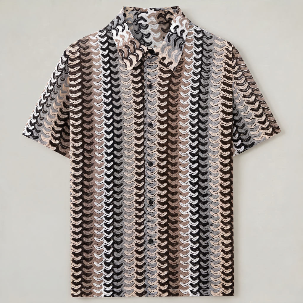 Men’s Crochet Knit Resort Shirt