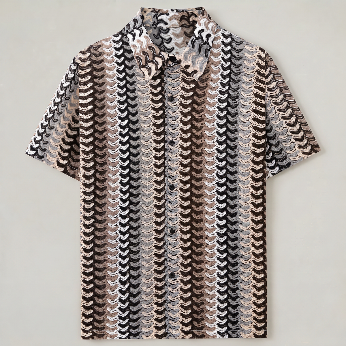 Men’s Crochet Knit Resort Shirt
