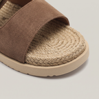 Men’s Double Buckle Nubuck Leather Slip-On Sandals