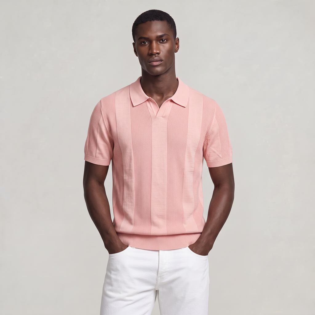 Men’s Knitted Short Sleeve Polo Shirt