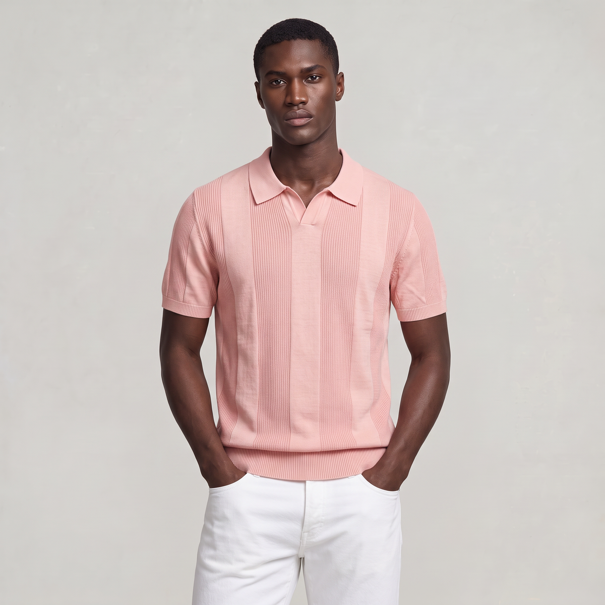 Men’s Knitted Short Sleeve Polo Shirt