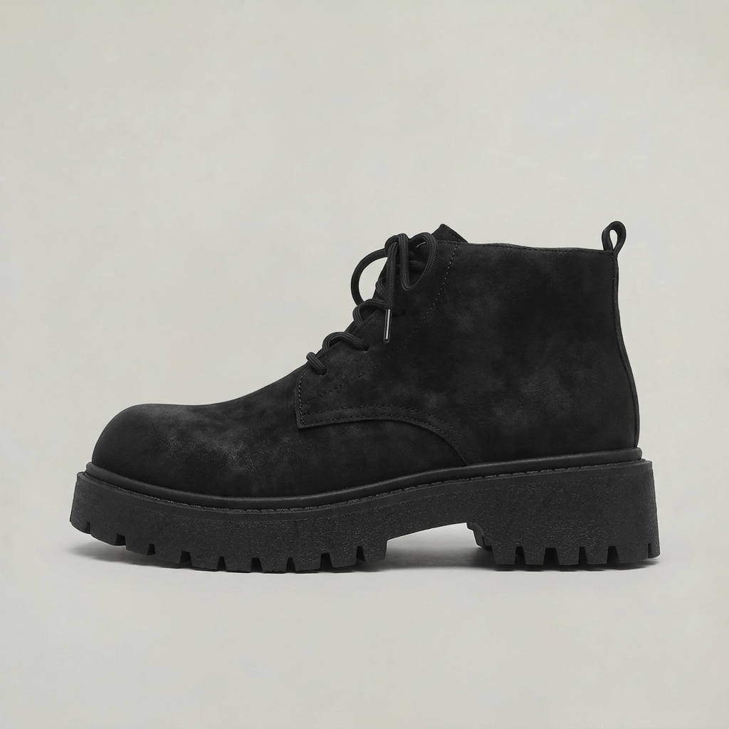 Men’s Lace-Up Ankle Boots Chunky Sole