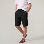 Men’s Linen Drawstring Straight-Leg Breathable Shorts