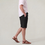 Men’s Linen Drawstring Straight-Leg Breathable Shorts
