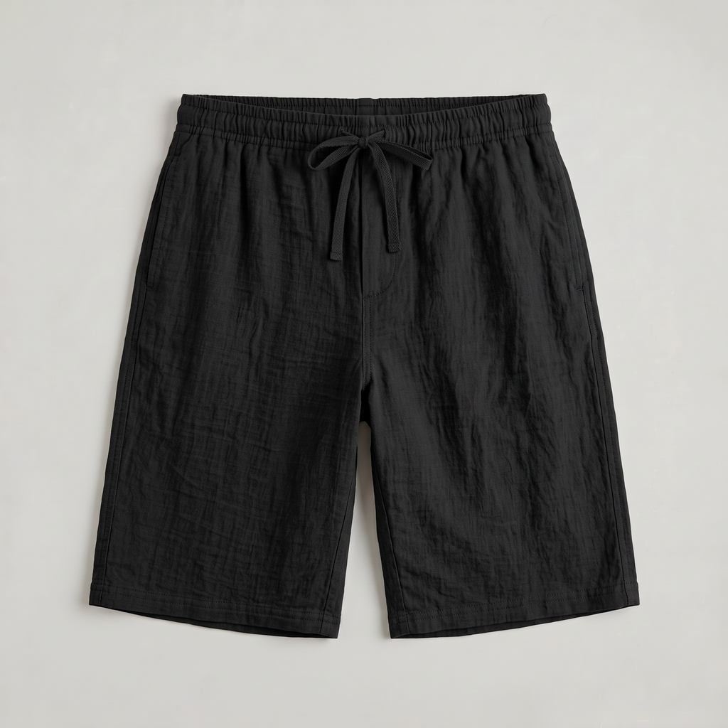 Men’s Linen Drawstring Straight-Leg Breathable Shorts