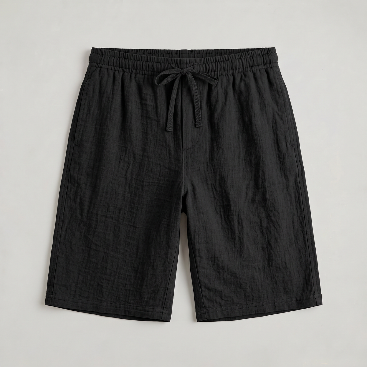 Men’s Linen Drawstring Straight-Leg Breathable Shorts