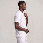 Men’s Linen Lapel Buttoned Polo Shirt