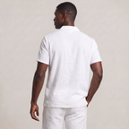 Men’s Linen Lapel Buttoned Polo Shirt