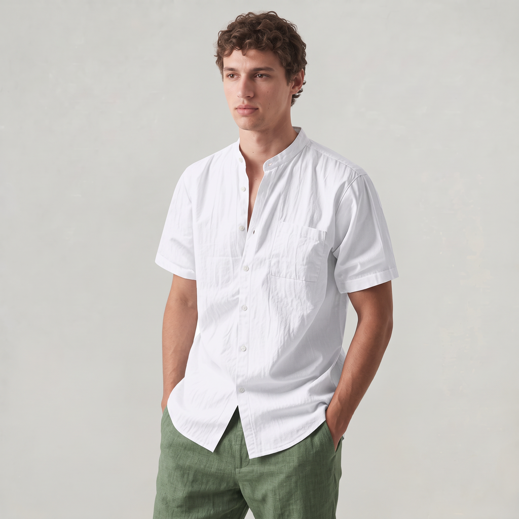 Men’s Linen Short-Sleeved Shirt