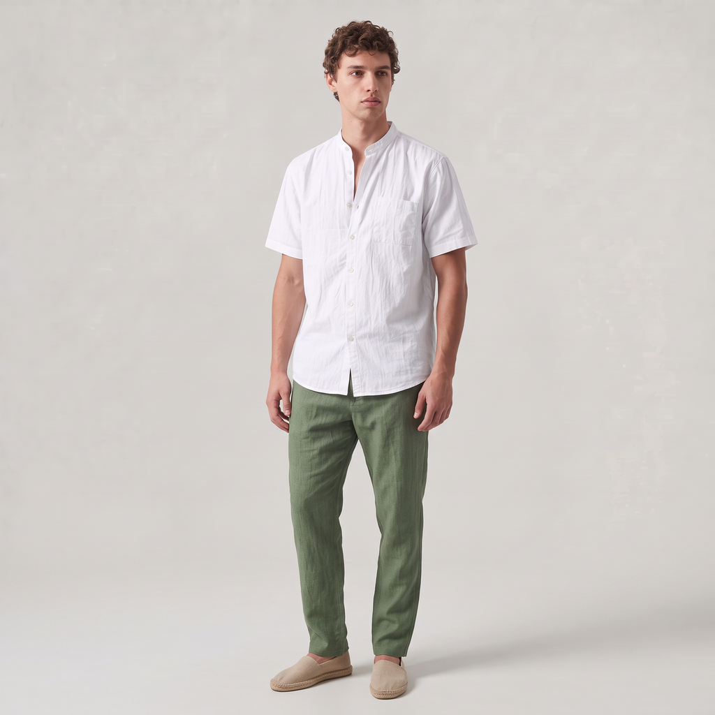 Men’s Linen Short-Sleeved Shirt